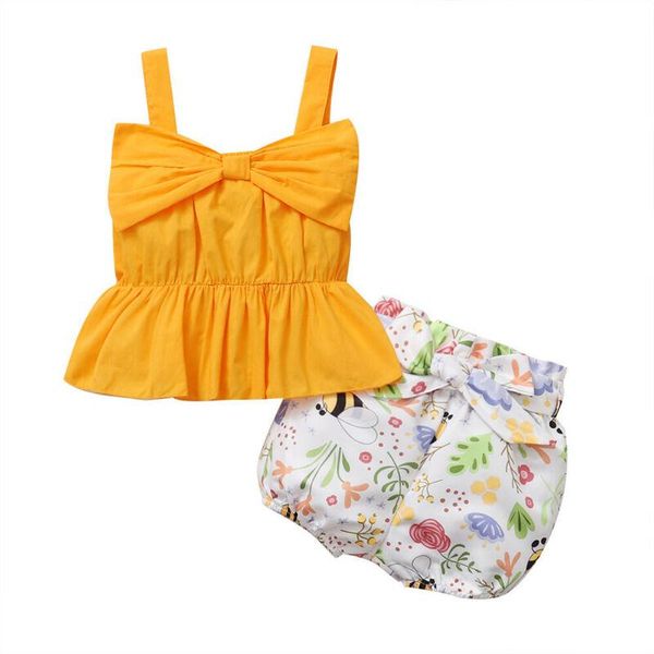 clothing sets girls solid color sling suit baby cute yellow stitched ruffle summer white floral shorts casual loose fashion two piece se
clothing sets girls solid color sling suit baby cute yellow stitched ruffle summer white floral shorts casual loose fashion two piece se