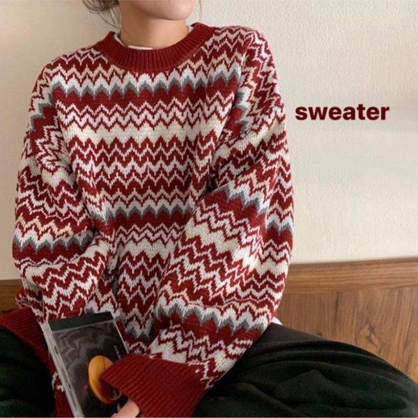 women's sweaters striped knitted women sweater and pullovers long-sleeved loose thicken warm female pulls outwear coats, White;black
women's sweaters striped knitted women sweater and pullovers long-sleeved loose thicken warm female pulls outwear coats, White;black