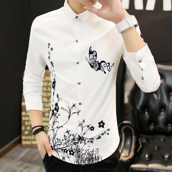 men's casual shirts shirtkorean slim long sleeve youth white student print shirt casual inch underlay fashion lm66, White;black
men's casual shirts shirtkorean slim long sleeve youth white student print shirt casual inch underlay fashion lm66, White;black