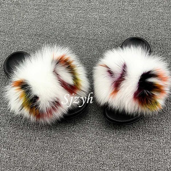 female summer fur slippers fluffy raccoon slides children's plush shoes women's furry home flip flops amazing sandals, Black
female summer fur slippers fluffy raccoon slides children's plush shoes women's furry home flip flops amazing sandals, Black