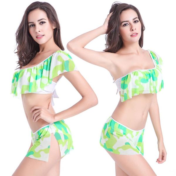 women's swimwear mesh layer bikinis flounced beach swimsuit adjustable one shoulder bathing suits push up bikini set women, White;black
women's swimwear mesh layer bikinis flounced beach swimsuit adjustable one shoulder bathing suits push up bikini set women, White;black
