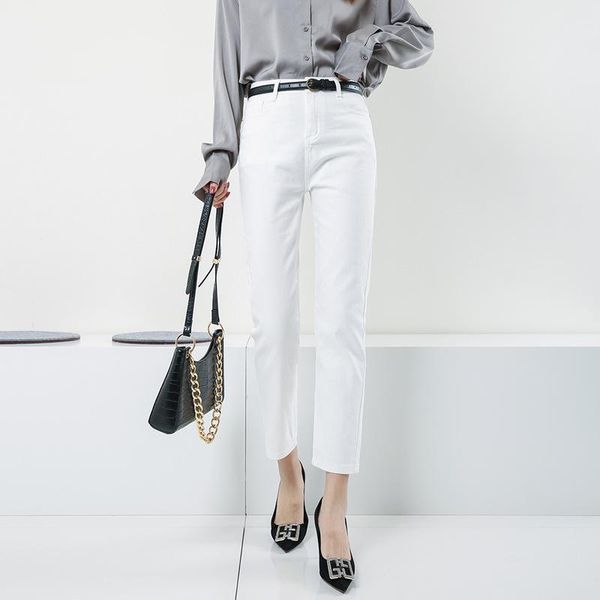 women's jeans fashion mom summer white pants stretch denim boyfriend woman high waist straight leg, Blue 
women's jeans fashion mom summer white pants stretch denim boyfriend woman high waist straight leg, Blue