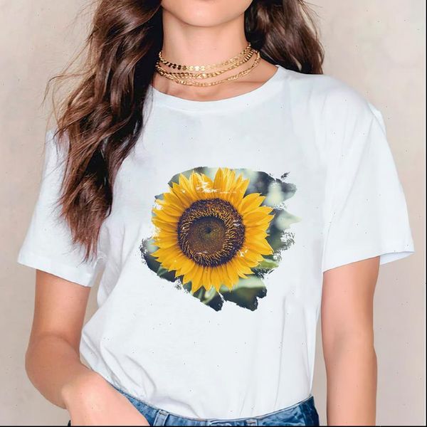 print watercolor sunflower floral cute women fashino graphic tee, White
print watercolor sunflower floral cute women fashino graphic tee, White