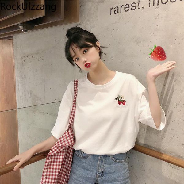 women's t-shirt strawberry peach embroidery graphic korean summer cute lolita short sleeve women t shirt sweet tee kawaii fashion, White
women's t-shirt strawberry peach embroidery graphic korean summer cute lolita short sleeve women t shirt sweet tee kawaii fashion, White