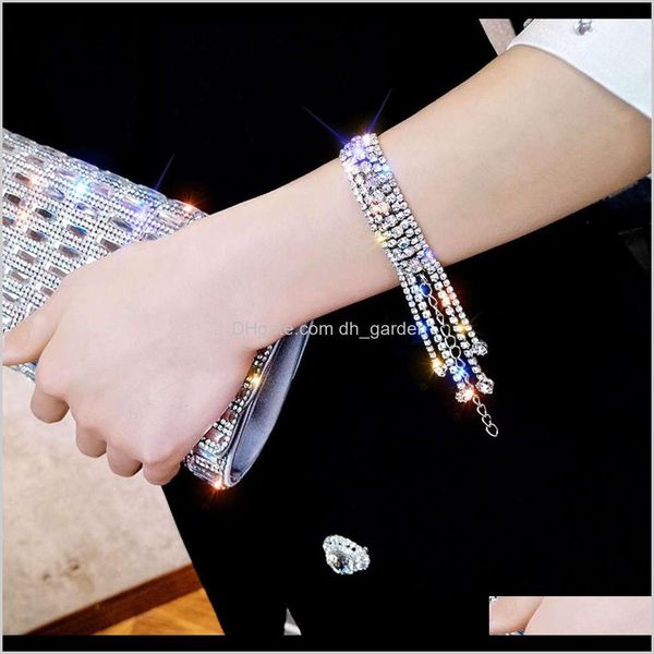 other bracelets drop delivery 2021 simple and versatile trendy street fashion shining diamond tassel net red bracelet womens indifference je, Golden;silver
other bracelets drop delivery 2021 simple and versatile trendy street fashion shining diamond tassel net red bracelet womens indifference je, Golden;silver