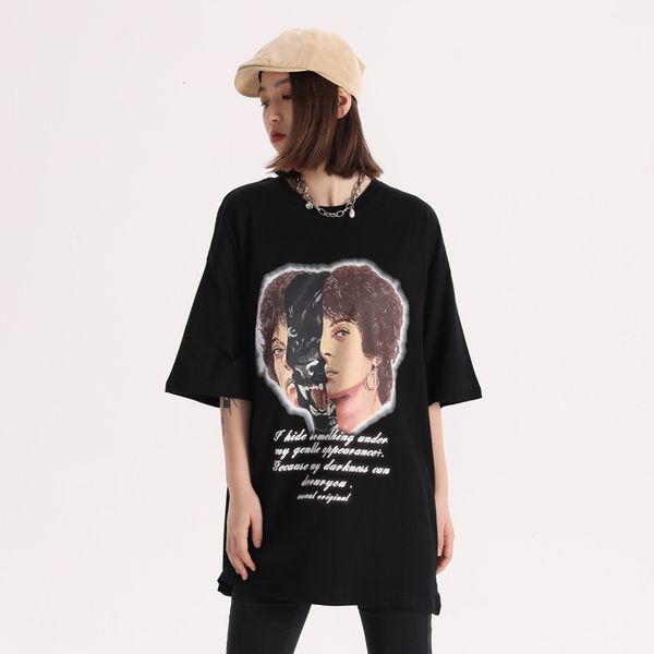 t shirt guochao spoof character print short sleeve men's chao brand round neck lovers' wear street trend loose half girl, White
t shirt guochao spoof character print short sleeve men's chao brand round neck lovers' wear street trend loose half girl, White