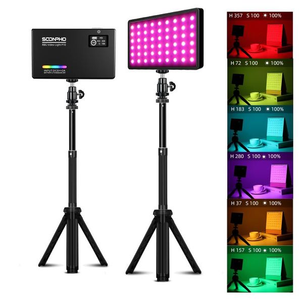 soonpho p10 8w rgb led video light fill 2500k-8500k built-in battery with stand tripod for live streaming flash heads
soonpho p10 8w rgb led video light fill 2500k-8500k built-in battery with stand tripod for live streaming flash heads