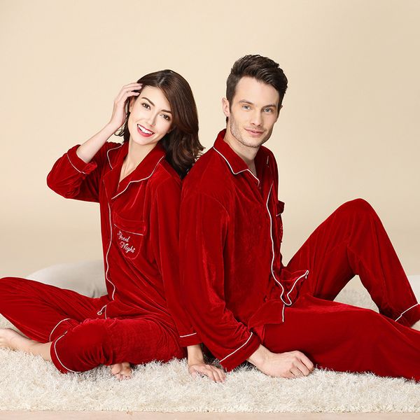 Sleepwear Fashion Pajamas Couple Women's Veet Autumn and Winter Long Sleeve Korean Loose Two Piece Suit Men's Home Wear 202, Red - male
Sleepwear Fashion Pajamas Couple Women's Veet Autumn and Winter Long Sleeve Korean Loose Two Piece Suit Men's Home Wear 202, Red - male