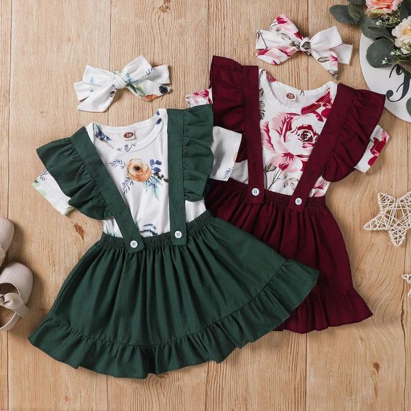 clothing sets children's summer clothes baby girl short-sleeved romper floral print flying sleeve suspender dress three-piece suit, White
clothing sets children's summer clothes baby girl short-sleeved romper floral print flying sleeve suspender dress three-piece suit, White