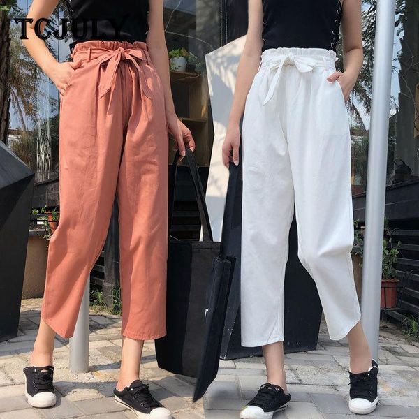 women's pants & capris tcjuly korean style cotton straight casual bow sashes pocket high waist breathable loose streetwear trousers for, Black;white
women's pants & capris tcjuly korean style cotton straight casual bow sashes pocket high waist breathable loose streetwear trousers for, Black;white