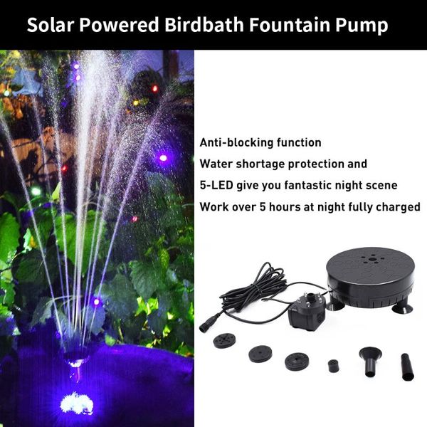 solar fountain water pump 6v 3.5w led powered brushless submersible for birdbath patio garden pond pool decorations
solar fountain water pump 6v 3.5w led powered brushless submersible for birdbath patio garden pond pool decorations