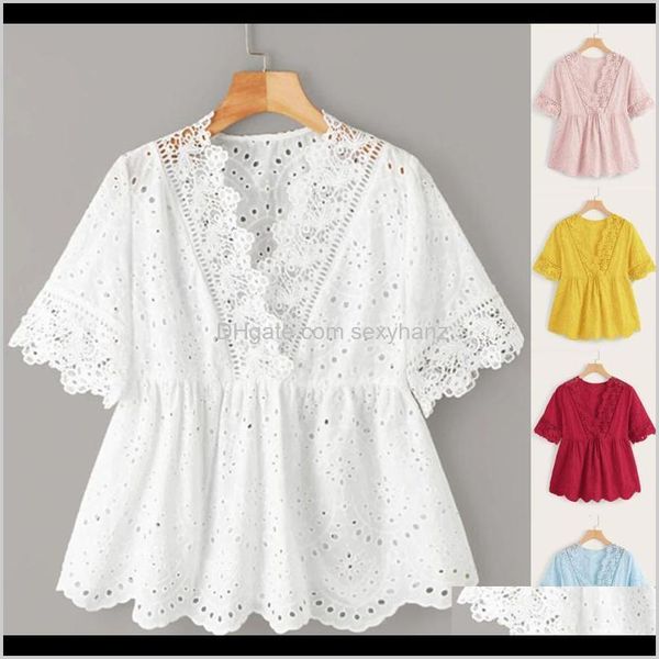 shirts clothing apparel drop delivery 2021 women short sleeve floral europe and america lace hollow out shirt lady casual blouse mesh em, White
shirts clothing apparel drop delivery 2021 women short sleeve floral europe and america lace hollow out shirt lady casual blouse mesh em, White