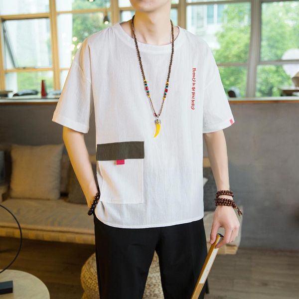 summer t-shirt pocket printing flax short sleeve male student loose o-neck t shirt linen casual tees men clothing men's t-shirts, White;black
summer t-shirt pocket printing flax short sleeve male student loose o-neck t shirt linen casual tees men clothing men's t-shirts, White;black