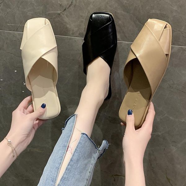 slippers casual shoes cover toe low loafers slides lady cross-tied luxury soft flat girl rubber rome pu concise, Black
slippers casual shoes cover toe low loafers slides lady cross-tied luxury soft flat girl rubber rome pu concise, Black