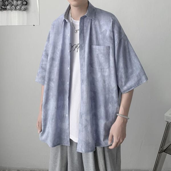 men's casual shirts legible 2021 summer shirt men tie dyed mens loose short sleeve for, White;black
men's casual shirts legible 2021 summer shirt men tie dyed mens loose short sleeve for, White;black