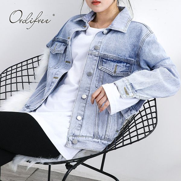 autumn women jeans coats long sleeve black blue cotton female denim jacket casual outwear 210415, Black;brown
autumn women jeans coats long sleeve black blue cotton female denim jacket casual outwear 210415, Black;brown