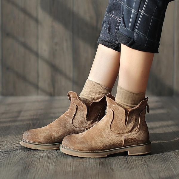 boots retro womens block low heel round toe pull on ankle casual shoes matte leather c335, Black
boots retro womens block low heel round toe pull on ankle casual shoes matte leather c335, Black