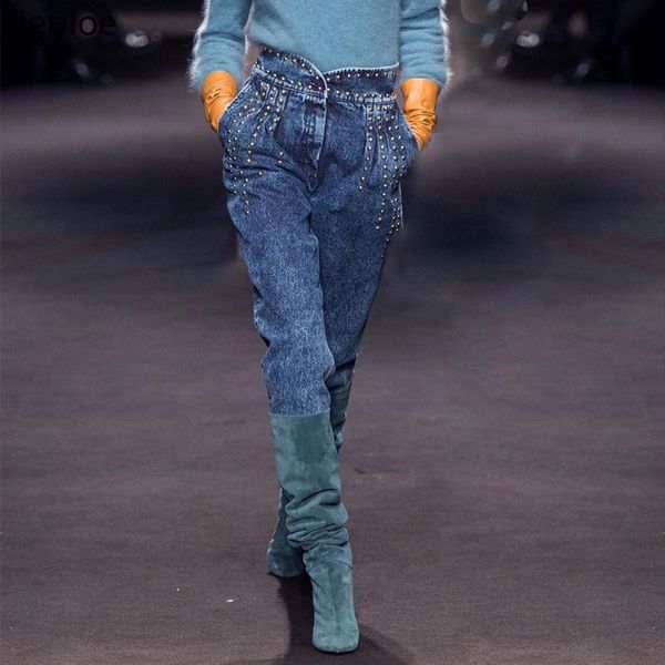 women's jeans nepole bf style rivets women korean haren jeans2021spring autumn fashion casual pants loose ankle-length denim 42845, Blue
women's jeans nepole bf style rivets women korean haren jeans2021spring autumn fashion casual pants loose ankle-length denim 42845, Blue