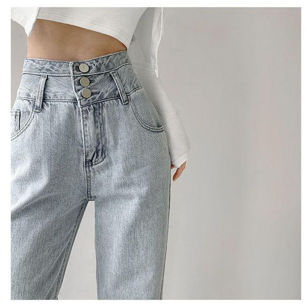 women's jeans hyuna style retro high-waisted breasted summer loose straight wide-leg trousers all-match thin mopping pants, Blue
women's jeans hyuna style retro high-waisted breasted summer loose straight wide-leg trousers all-match thin mopping pants, Blue