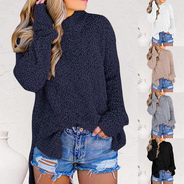 women's blouses & shirts 2021 fleece knitted sweater side slit women winter thicken warm solid basic pullover female casual soft jumpe, White
women's blouses & shirts 2021 fleece knitted sweater side slit women winter thicken warm solid basic pullover female casual soft jumpe, White