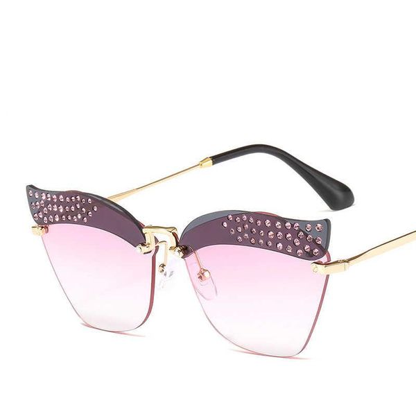 fashion sunglasses frames style rimless diamond trimming trend cat's eye women's, Black
fashion sunglasses frames style rimless diamond trimming trend cat's eye women's, Black
