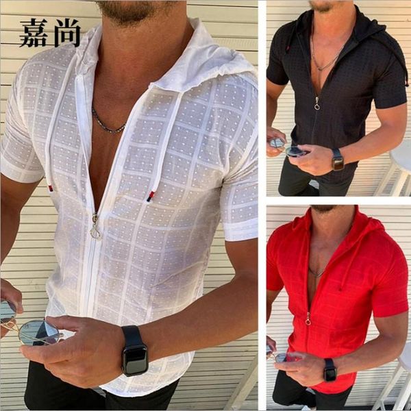 men's casual shirts zipper hoodie striped grid streetwear male high street black shirt men summer short sleeveshirts, White;black
men's casual shirts zipper hoodie striped grid streetwear male high street black shirt men summer short sleeveshirts, White;black