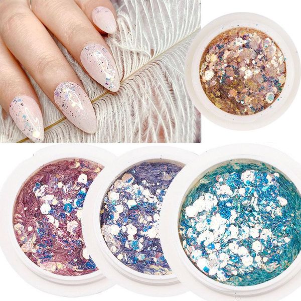 nail glitter holographic mirror flakes sequin 1box coloful diy mermaid hexagon dipping powder for acrylic nails art decoration, Silver;gold
nail glitter holographic mirror flakes sequin 1box coloful diy mermaid hexagon dipping powder for acrylic nails art decoration, Silver;gold