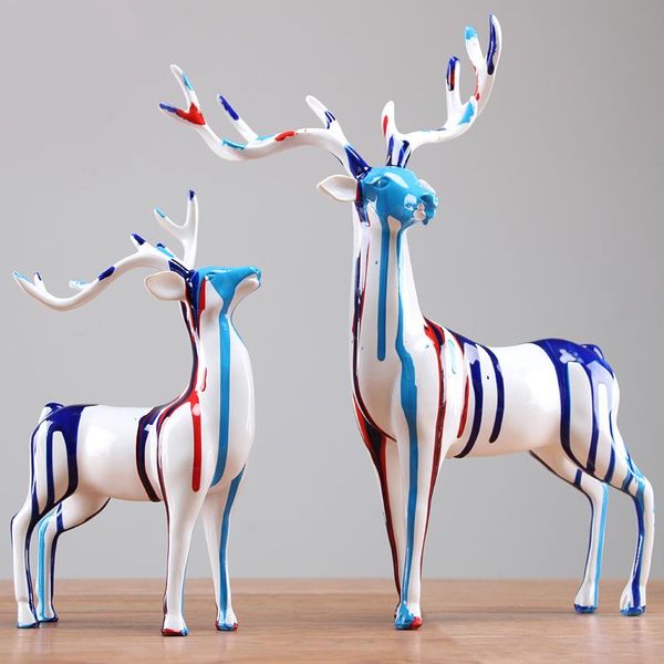 decorative objects & figurines 2pcs/set art resin colorful sika deer sculpture creative animal ornaments retro modern home decoration christ
decorative objects & figurines 2pcs/set art resin colorful sika deer sculpture creative animal ornaments retro modern home decoration christ