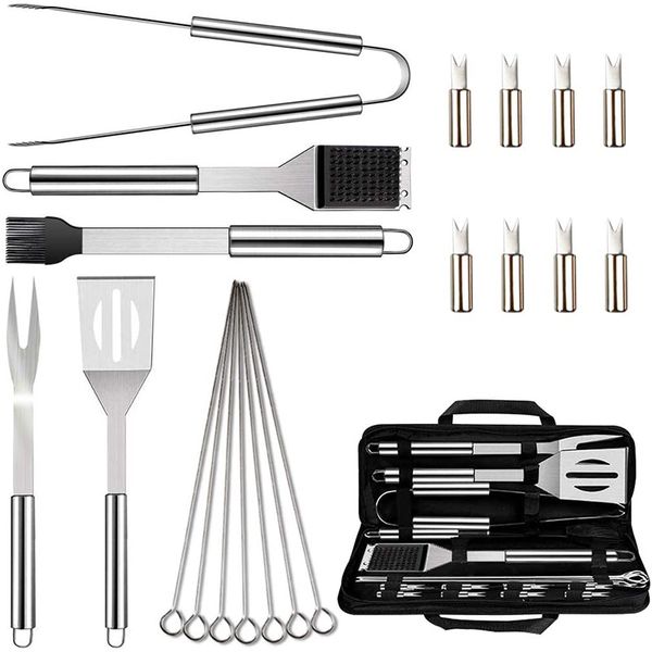 21 pcs bbq grill accessories tools set stainless steel grilling kit with oxford bag use for camping kitchen barbecue utensil
21 pcs bbq grill accessories tools set stainless steel grilling kit with oxford bag use for camping kitchen barbecue utensil