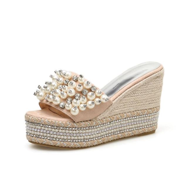 slippers 2021 wedges straw rope beaded rhinestone pearl women wedge sandals beach shoes summer outdoor flip flop, Black
slippers 2021 wedges straw rope beaded rhinestone pearl women wedge sandals beach shoes summer outdoor flip flop, Black