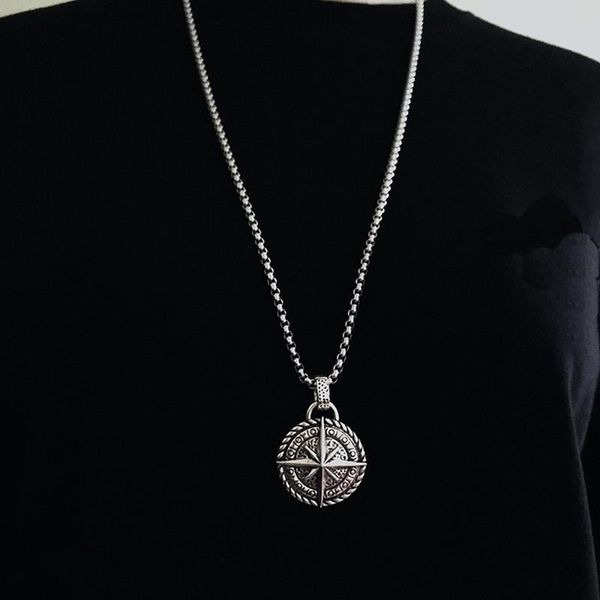 pendant necklaces 2021 trendy round compass men necklace box chain temperament stainless steel for jewelry gift, Silver
pendant necklaces 2021 trendy round compass men necklace box chain temperament stainless steel for jewelry gift, Silver