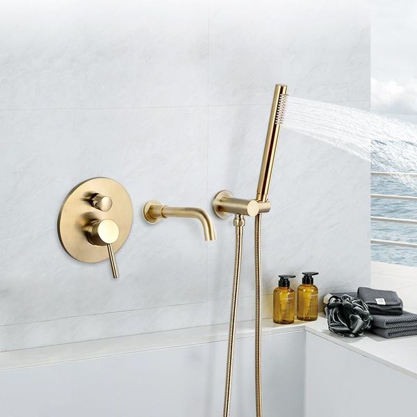 bathroom shower sets bathtub brushed gold wall mount rain head brass handheld faucet system luxury golden mixer set
bathroom shower sets bathtub brushed gold wall mount rain head brass handheld faucet system luxury golden mixer set