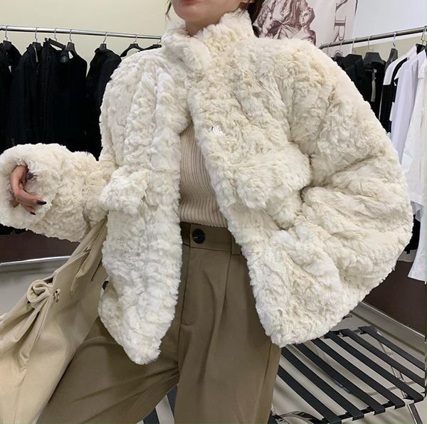women's wool & blends korean coats women autumn winter 2021 loose collar hair like thickened warm plush coat long sleeve 659a, Black
women's wool & blends korean coats women autumn winter 2021 loose collar hair like thickened warm plush coat long sleeve 659a, Black