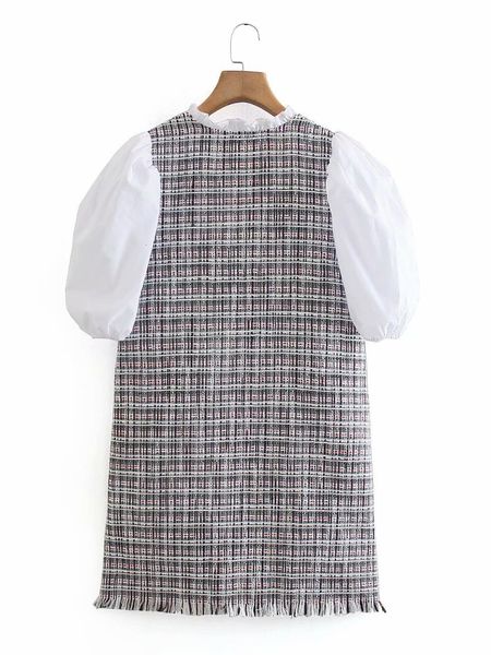 skirts women small fragrant style puff sleeve stitching tweed vintage dress with pocket chic female mini dresses, Black
skirts women small fragrant style puff sleeve stitching tweed vintage dress with pocket chic female mini dresses, Black