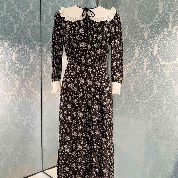 casual dresses vintage peter pan collar long sleeve maxi for women runway designers elegant floral printed chiffon dress 0v4f, Black;gray
casual dresses vintage peter pan collar long sleeve maxi for women runway designers elegant floral printed chiffon dress 0v4f, Black;gray