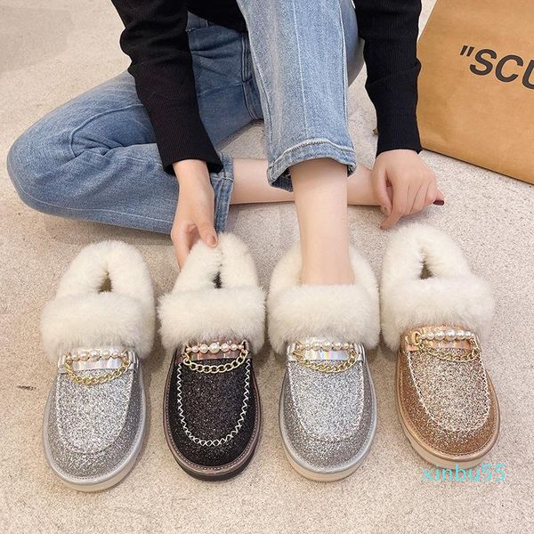 boots snow women's short tube winter one-step sequins plus velvet thickening warm woolen bread cotton shoes, Black
boots snow women's short tube winter one-step sequins plus velvet thickening warm woolen bread cotton shoes, Black