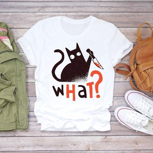 cartoon cat 90s animal women short sleeve halloween print womens graphic shirt ladies female tee, White
cartoon cat 90s animal women short sleeve halloween print womens graphic shirt ladies female tee, White