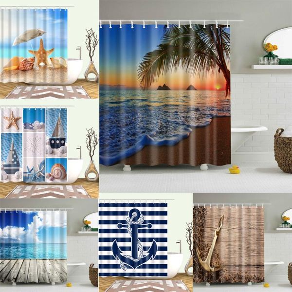 sea beach shell anchor printed shower curtains bath screen waterproof bathroom decor with hooks
sea beach shell anchor printed shower curtains bath screen waterproof bathroom decor with hooks