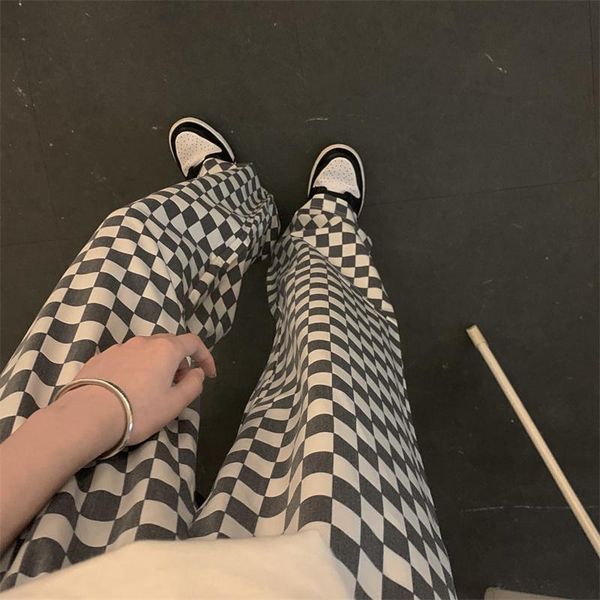 women's pants & capris korean small crowd summer chessboard lattice drawstring elastic waist sports casual women, Black;white
women's pants & capris korean small crowd summer chessboard lattice drawstring elastic waist sports casual women, Black;white