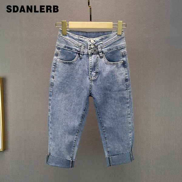 women's jeans thin for women 2021 summer cotton elastic multi-buckle high waist slim light blue cropped pants breeches denim
women's jeans thin for women 2021 summer cotton elastic multi-buckle high waist slim light blue cropped pants breeches denim