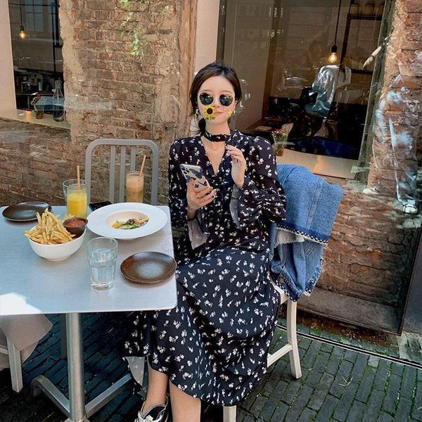 casual dresses korean style floral print dress women spring autumn long sleeve v neck girl loose midi chiffon black blue lady vestidos, Black;gray
casual dresses korean style floral print dress women spring autumn long sleeve v neck girl loose midi chiffon black blue lady vestidos, Black;gray