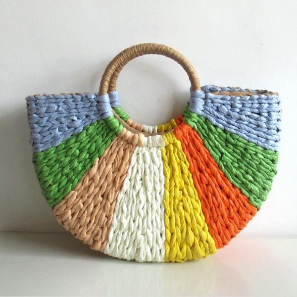 evening bags colorful straw woven bag flat semicircle summer beach vacation all-match handbag
evening bags colorful straw woven bag flat semicircle summer beach vacation all-match handbag