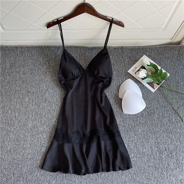 women's sleepwear patchwork lace nightgown women sleepshirt black v-neck mini suspender nightdress silky soft satin home clothes, Black;red
women's sleepwear patchwork lace nightgown women sleepshirt black v-neck mini suspender nightdress silky soft satin home clothes, Black;red