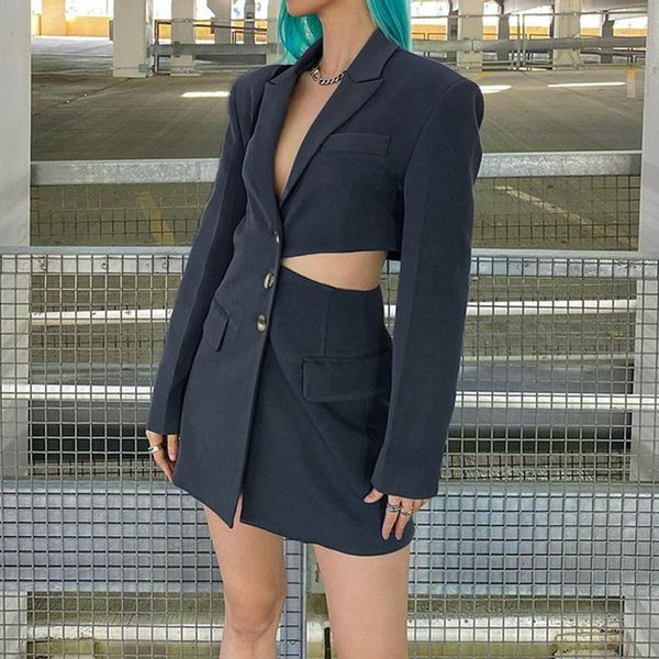 women's suits & blazers fall fashion loose solid color hollow out gothic long sleeve sml woman girl outwear office lady y2k blazer, White;black
women's suits & blazers fall fashion loose solid color hollow out gothic long sleeve sml woman girl outwear office lady y2k blazer, White;black