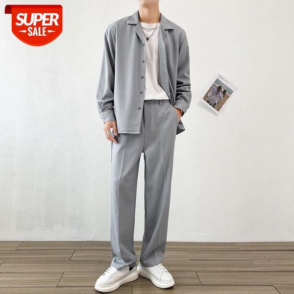 korean style simple temperament cuban collar shirt jacket trendy men's light business trousers casual suit #7l4d, White;black
korean style simple temperament cuban collar shirt jacket trendy men's light business trousers casual suit #7l4d, White;black