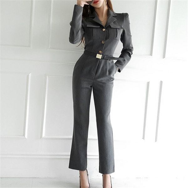autumn women fashion elegant office ol workwear casual jumpsuits solid high waist slim romper with belt 210519, Black;white
autumn women fashion elegant office ol workwear casual jumpsuits solid high waist slim romper with belt 210519, Black;white