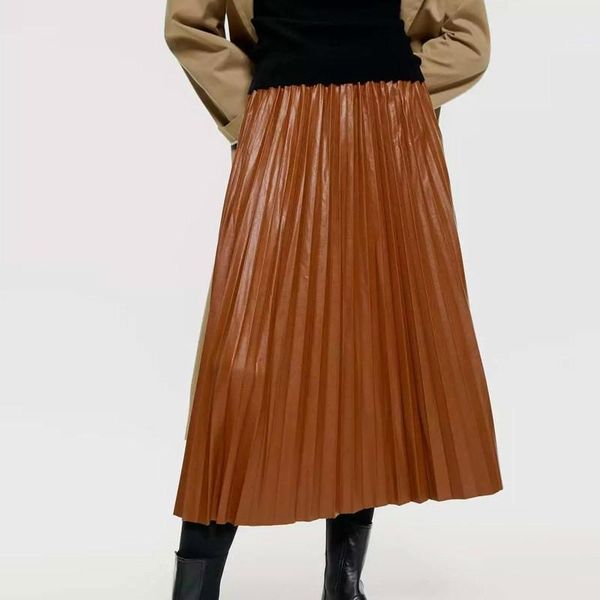 skirts vintage high waist pu leather womens pleated skirt streetwear lady casual office long winter jupe femme, Black
skirts vintage high waist pu leather womens pleated skirt streetwear lady casual office long winter jupe femme, Black