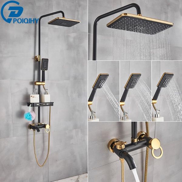 rainfall shower faucet gold black bathroom set mixer tap wall mount cold water with storage shelf sets
rainfall shower faucet gold black bathroom set mixer tap wall mount cold water with storage shelf sets