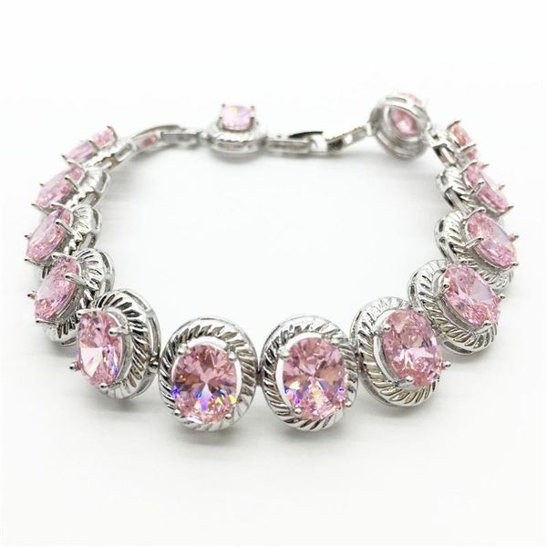 link, chain wholesale design egg shape pink cubic zirconia tennis bracelets for women wedding gift jewelry, Black
link, chain wholesale design egg shape pink cubic zirconia tennis bracelets for women wedding gift jewelry, Black