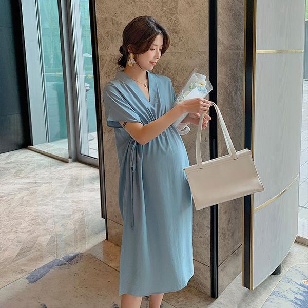 maternity dresses 66338# dress summer short sleeves v neck stylish pregnant women mom, White
maternity dresses 66338# dress summer short sleeves v neck stylish pregnant women mom, White